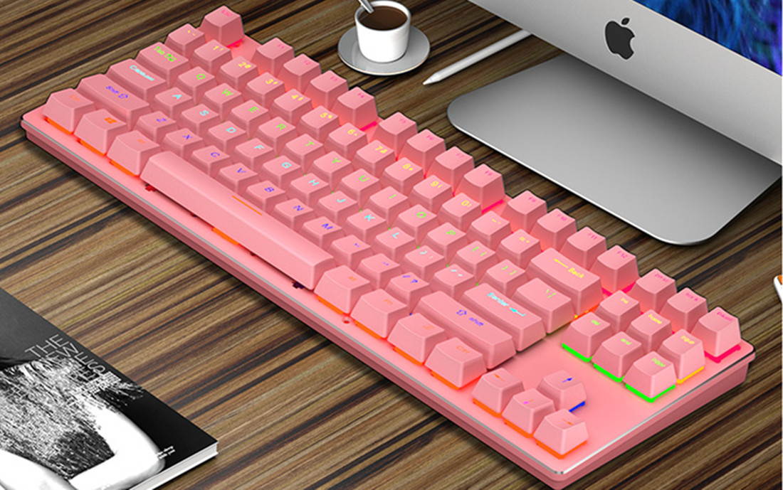Mechanical keyboard USB wired green axis 87-key gaming gaming office computer mechanical keyboard