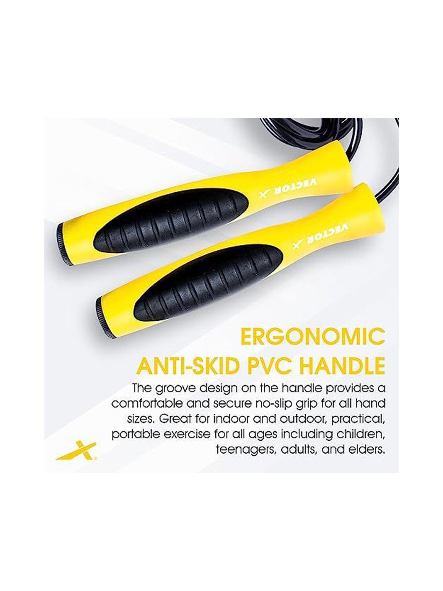 Vector X IR-97132 Skipping Rope (Yellow) Size - 300cm
