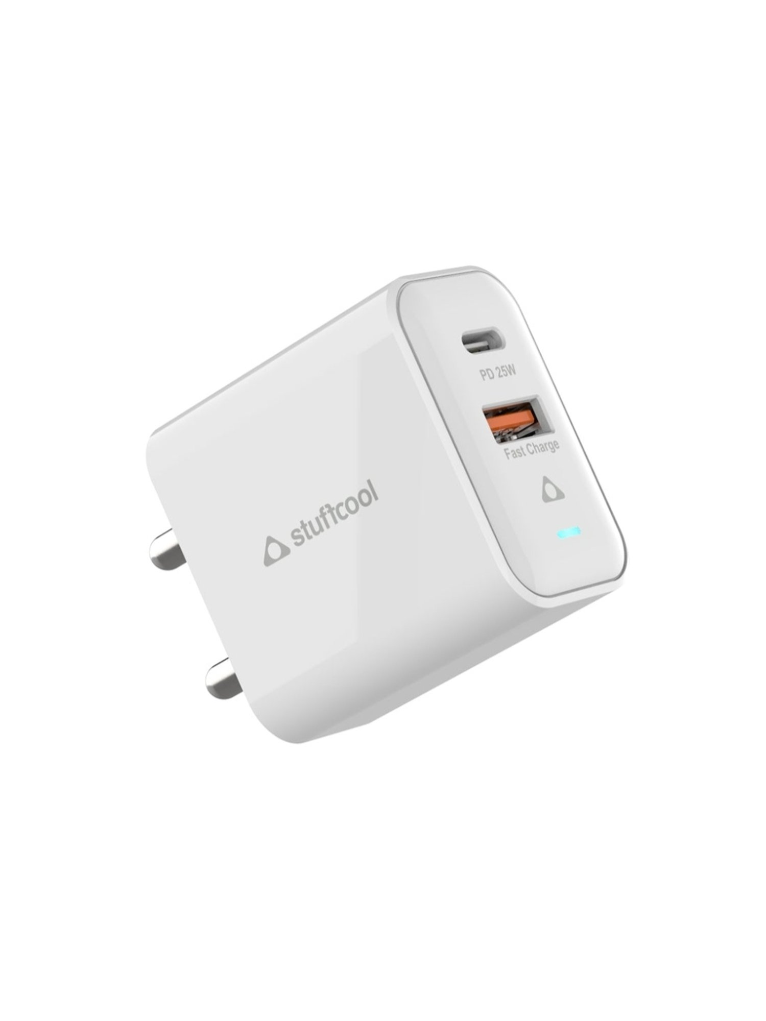 Stuffcool Flow PPS 25W Type-C PD + USB-A Dual Port Wall Charger (White)