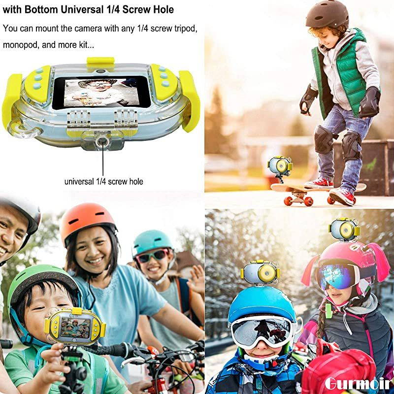 Kids WiFi Camera/Kids Waterproof Dual Camera.Best Christmas Birthday Gifts for Boys/Girls.Video Record Full HD 1080P 16MP IP68 Waterproof Camera Camcorder with 2.4 inch Screen(with Phone APP)
