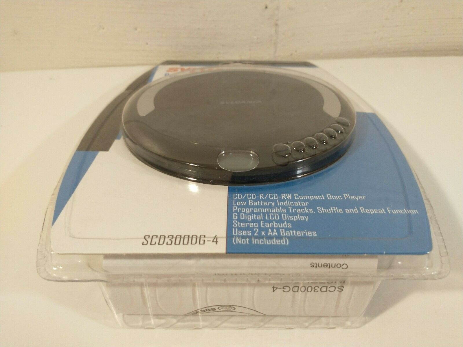 Sylvania Personal CD Player With Stereo Earbuds Programmable LCD Display