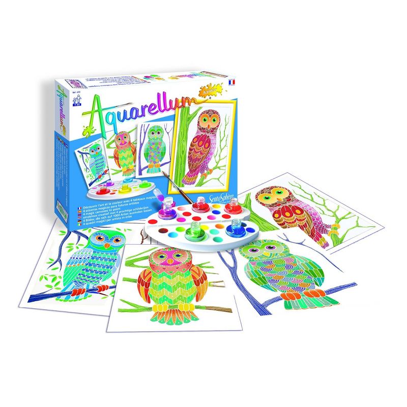 12pc Aquarellum Junior Owls Painting Kit - SentoSphere USA