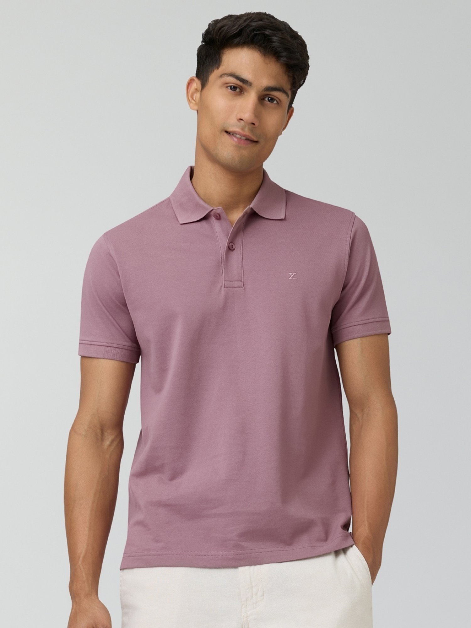 XYXX Rose Blush Cotton Regular Fit Polo T-Shirt