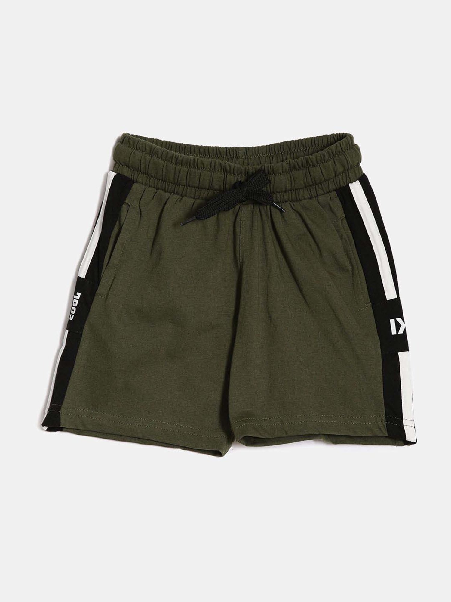 Dixcy Scott Originals Kids Green & Black Cotton Striped Shorts