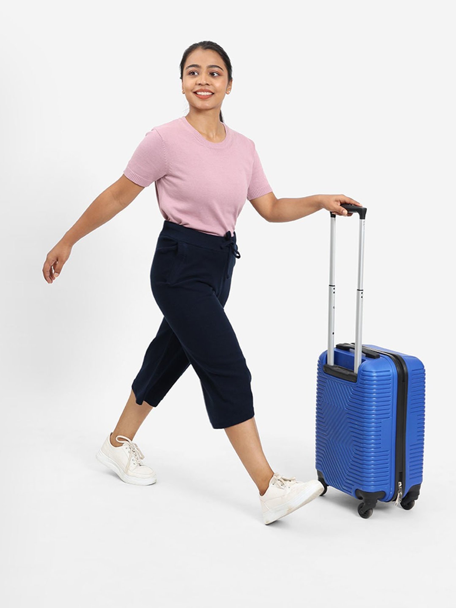 BlissClub Women Navy Mid Rise Cotton Culottes With Two Pockets