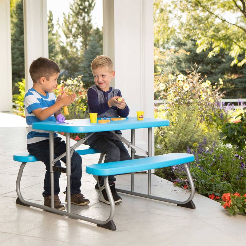 Kids Rectangle Patio Picnic Table Blue - Lifetime