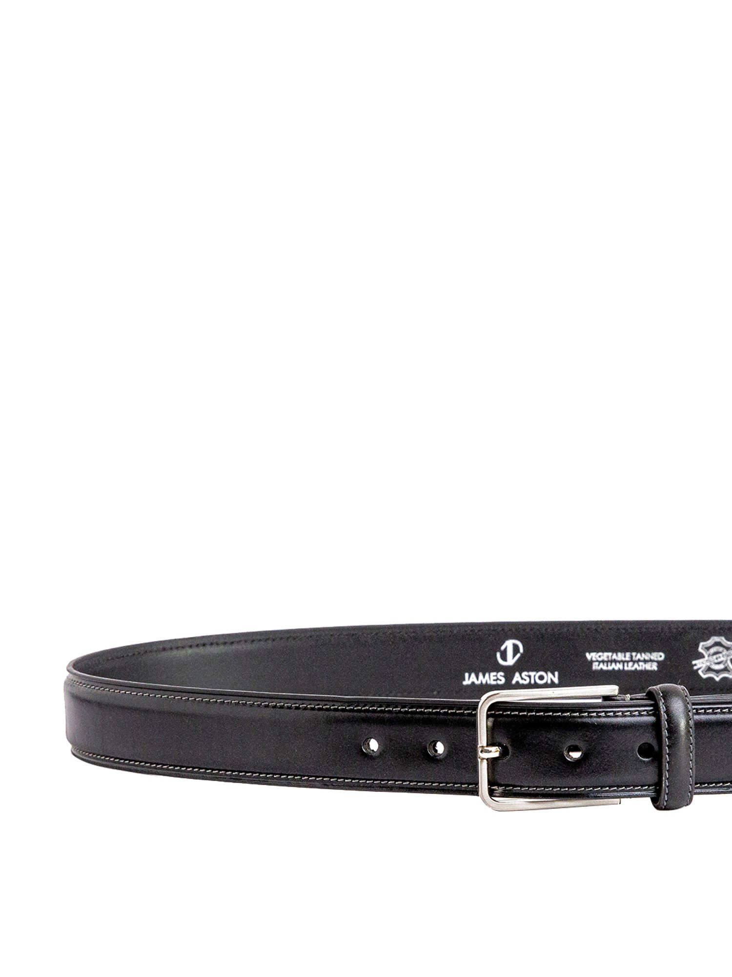 James Aston Black Leather Waist Belt for Men