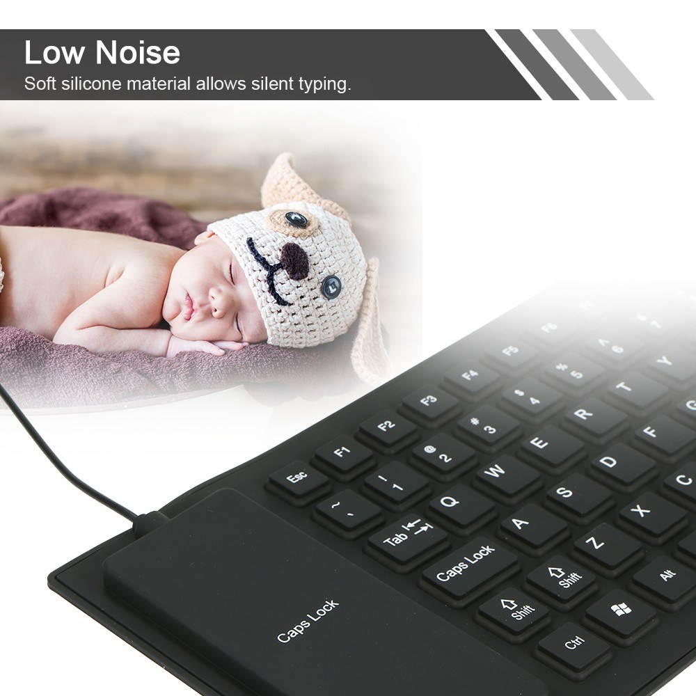 85 Keys Flexible Keyboard USB Interface Foldable and Portable Dustproof Waterproof Quiet