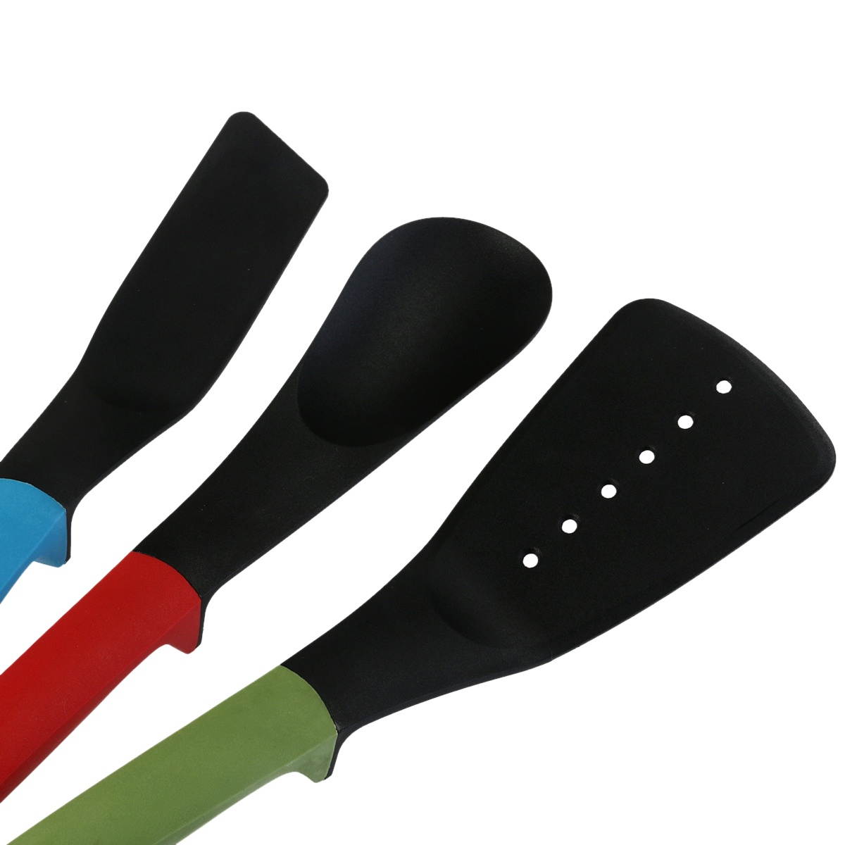 6-in-1 Non-stick Heat Resistant Nylon Soup Ladle Spoon Spatula Spaghetti Server Rice Paddle Kitchen Utensils Set (Random Color)