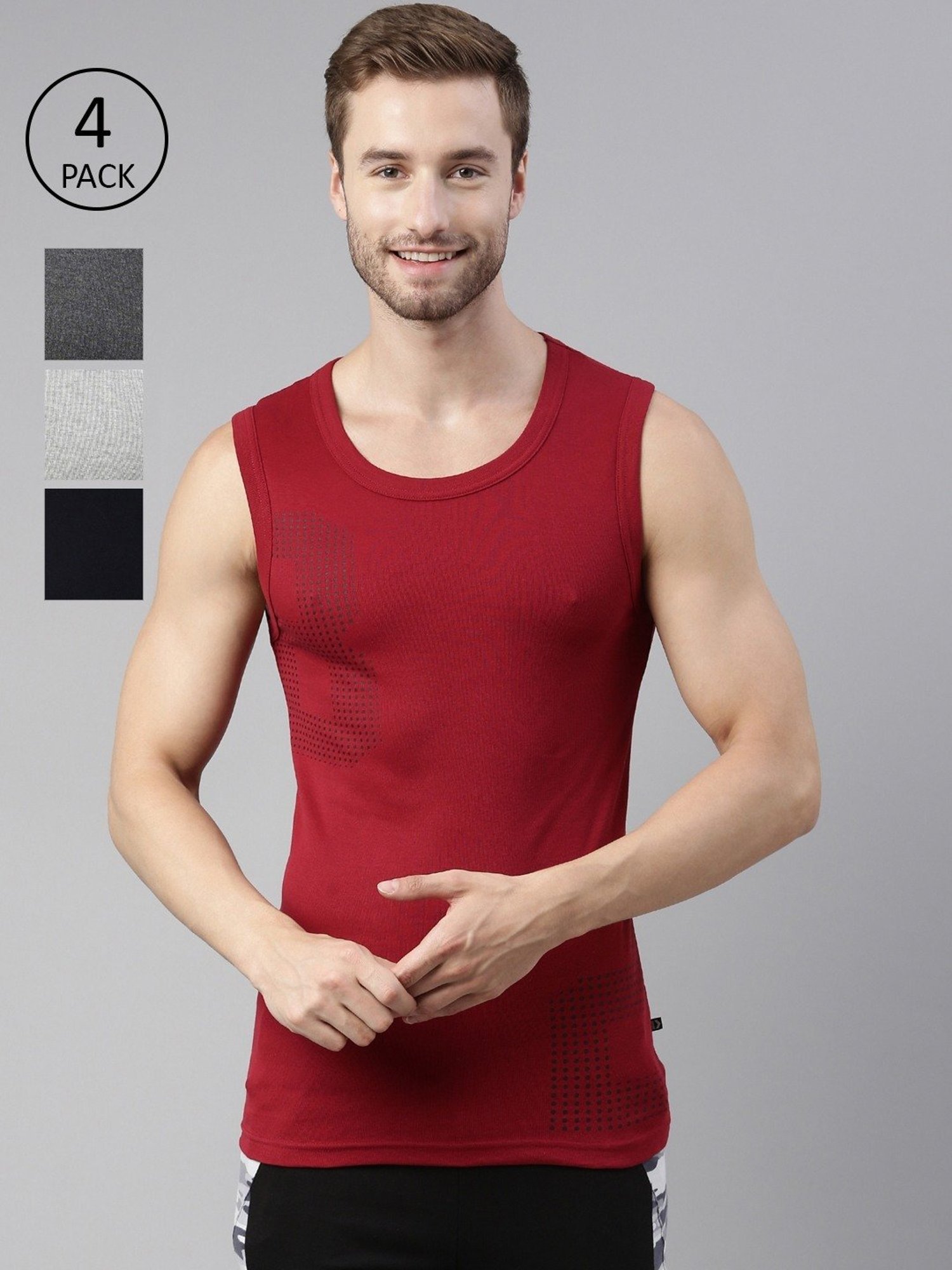 Cantabil Navy Blue Cotton Regular Fit Vest