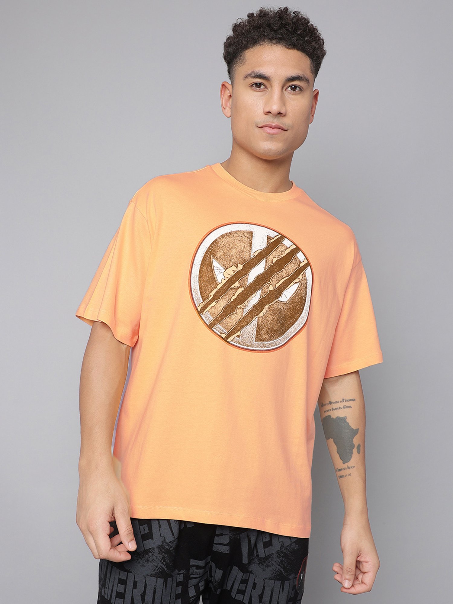 Free Authority Peach Cotton Oversized T-Shirt