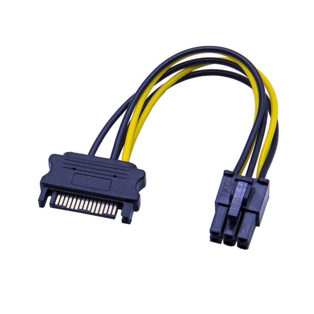 Mailiya 6-Pack PCIe Dual Chip PCI-E 16x to 1x Powered Riser Adapter Card w/ 60cm USB 3.0 Extension Cable & 6 Pin PCI-E to SATA Power Cable - GPU Riser Adapter Extender Cable - Ethereum Mining ETH