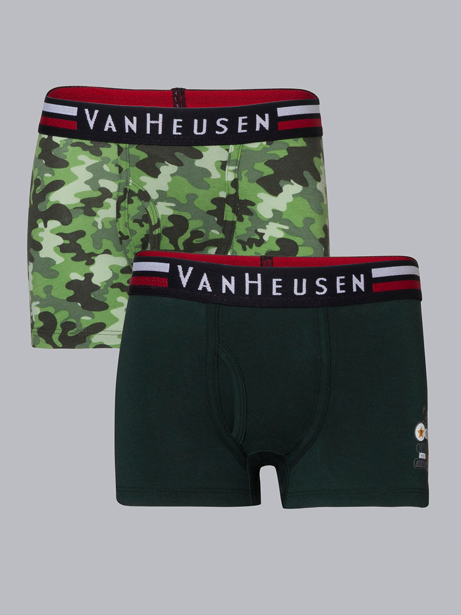 Van Heusen Boys Elastic Waistband And Ultra Soft - Trunks - Pack of 2 - PP05,AP05