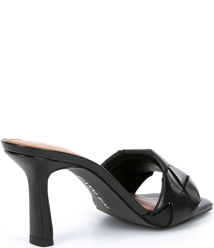 Gianni Bini Alonia Square Toe Woven Leather Mules