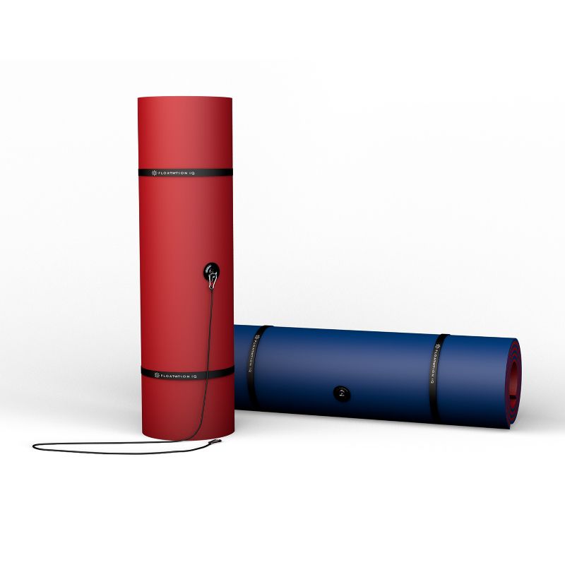 Floatation iQ Floating Oasis 15 x 6 Foot Foam Island Water Pool Lake Lounger Play Pad Mat, Blue and Red