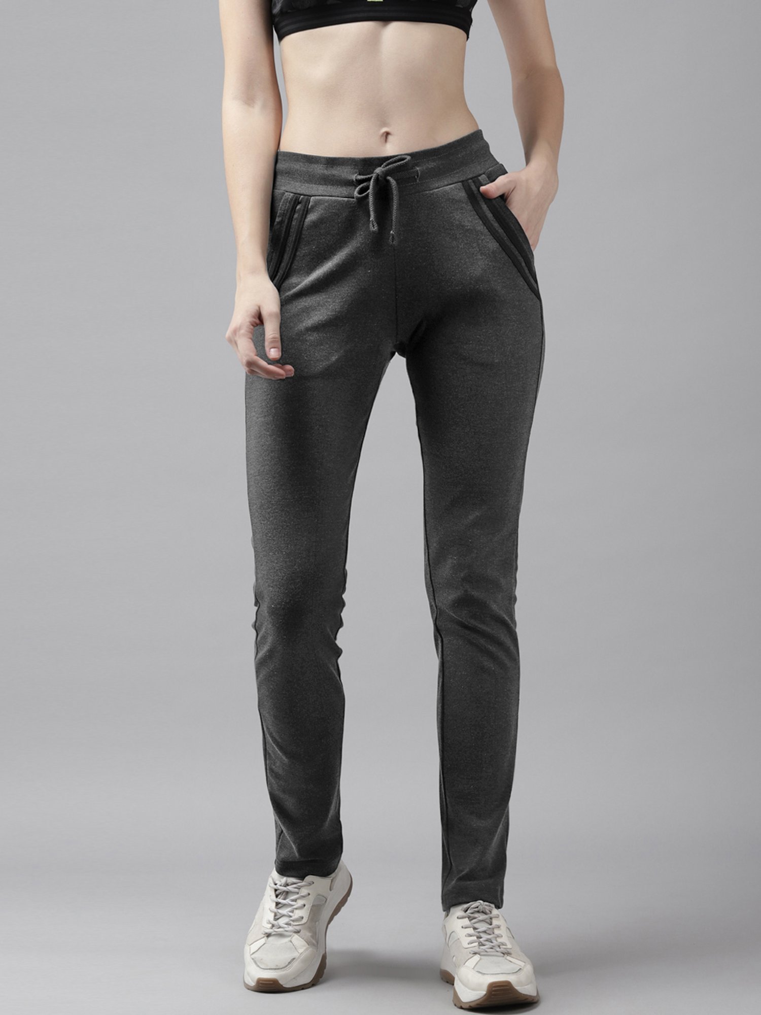 Cayman Grey Mid Rise Trackpants