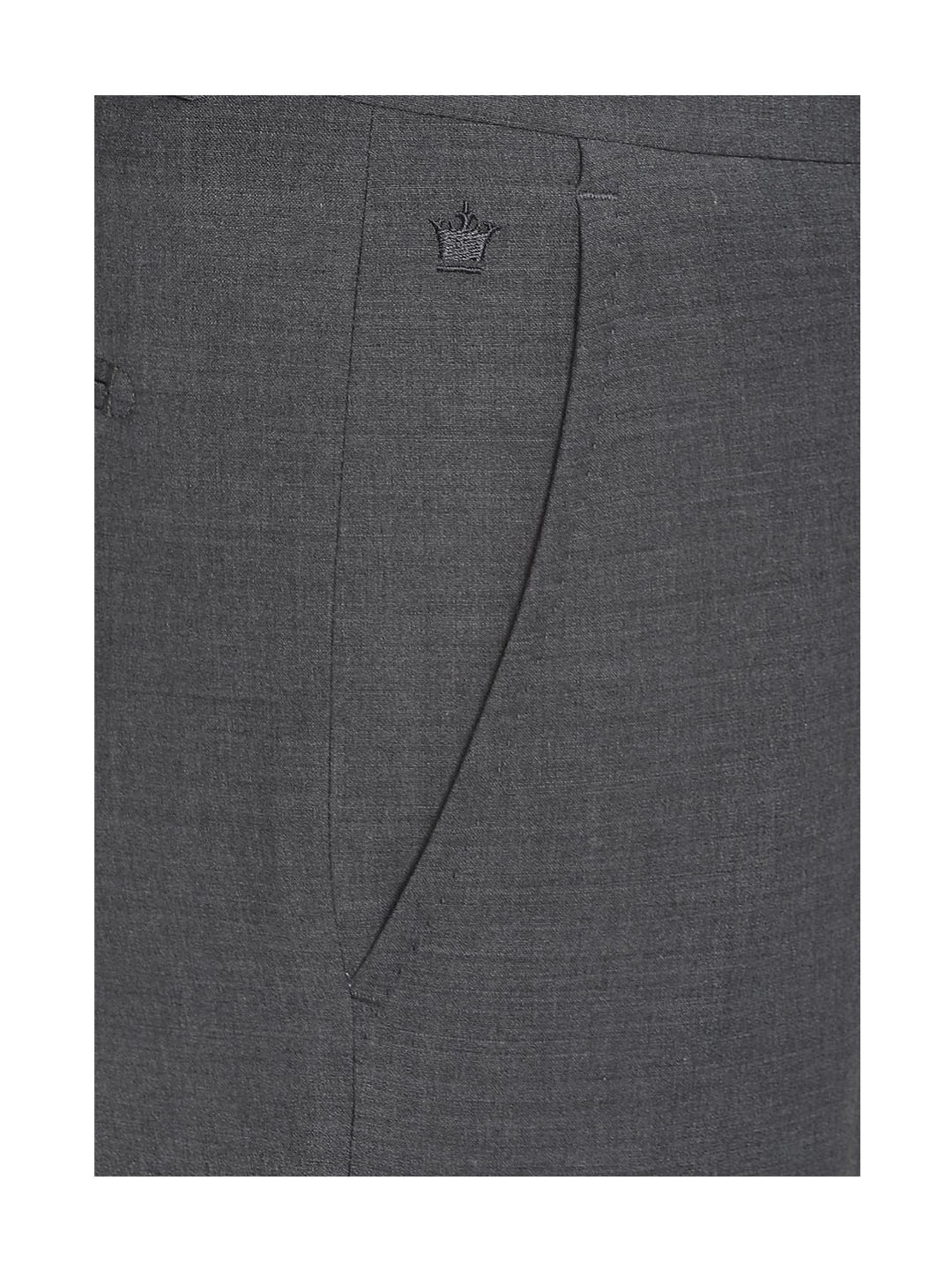 Louis Philippe Permapress Grey Slim Fit Trouser
