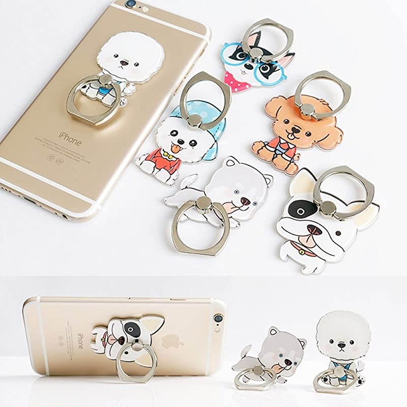 ZOEAST(TM) 3 Pack  Grip, Hachi Parker Dog Doggy Universal 360&deg;Adjustable Phone Case Finger Stand Holder Stent Mount Car Hook Compatible with All iPhone XR XS MAX X Plus iPad (3pcs Akita)