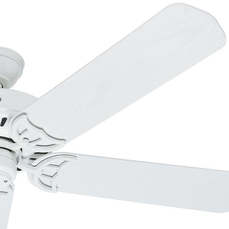 Hunter Fan Company 53125 Bridgeport 52 Inch Versatile Indoor/Outdoor Damp-Rated Home Ceiling Fan with Pull Chain Control without Light Fixture, White