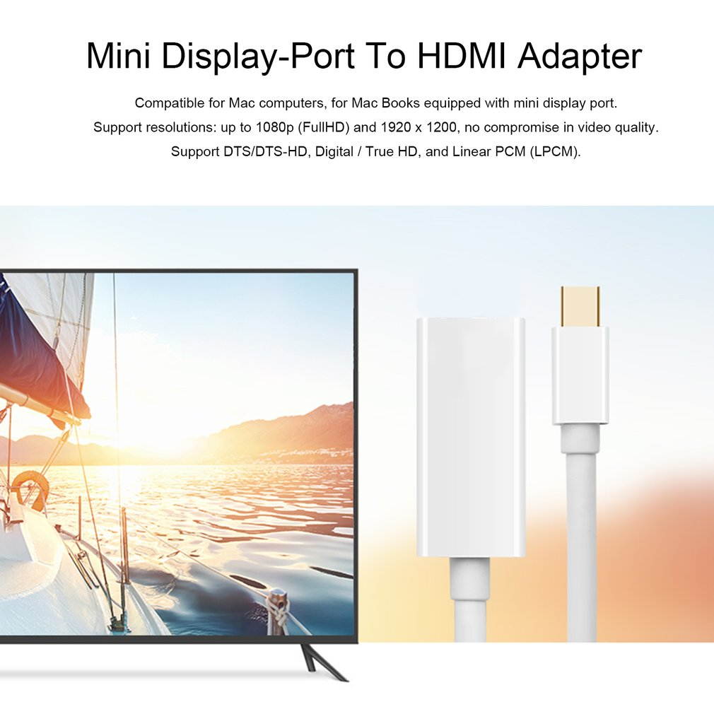 MINI DP To HDMI Adapter Cable,MiniDP Thunderbolt To HDMI Adapter Cable For Apple Mac Macbook Air Pro iMac