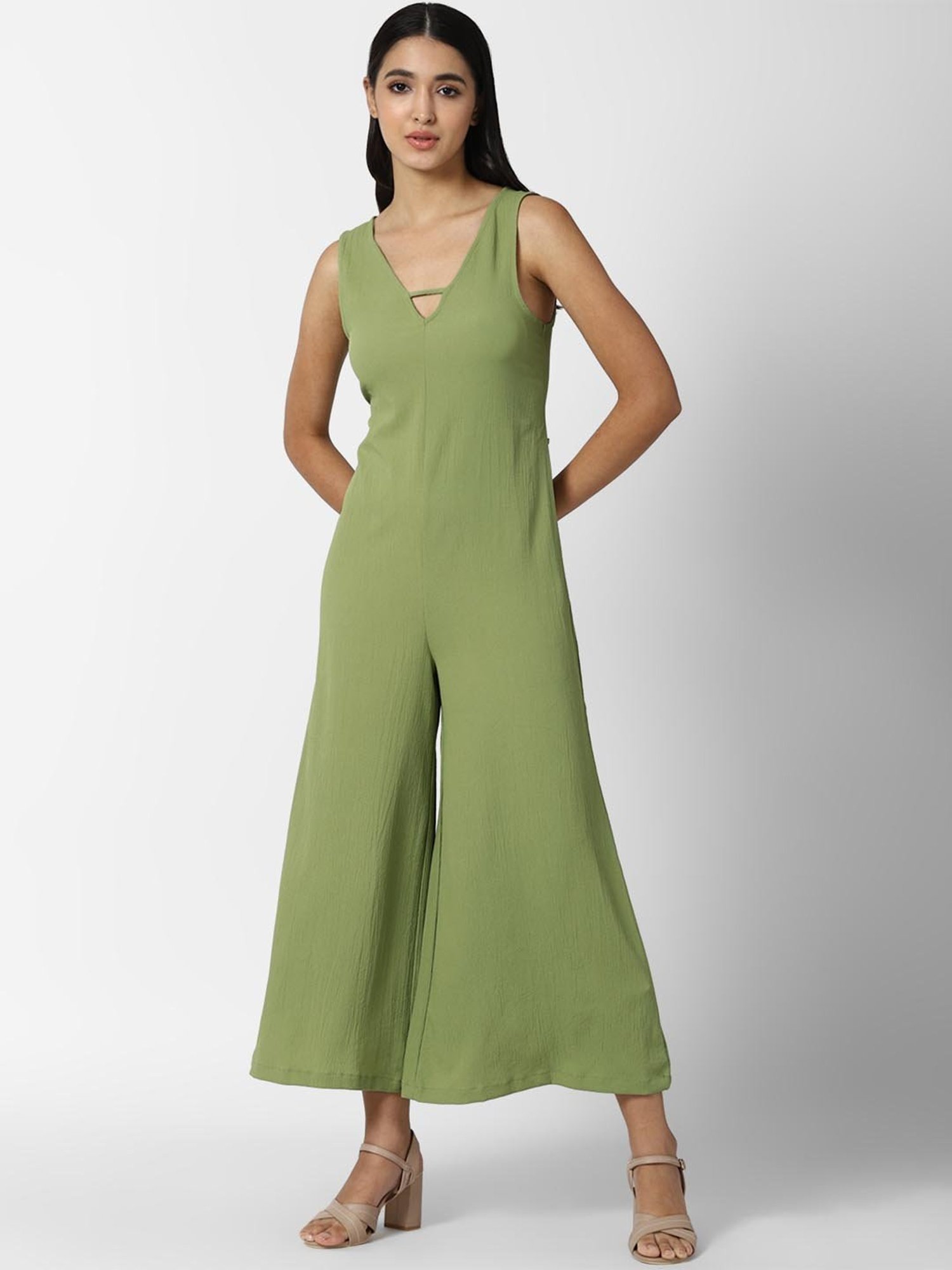 Forever 21 Green Full Length Jumpsuit