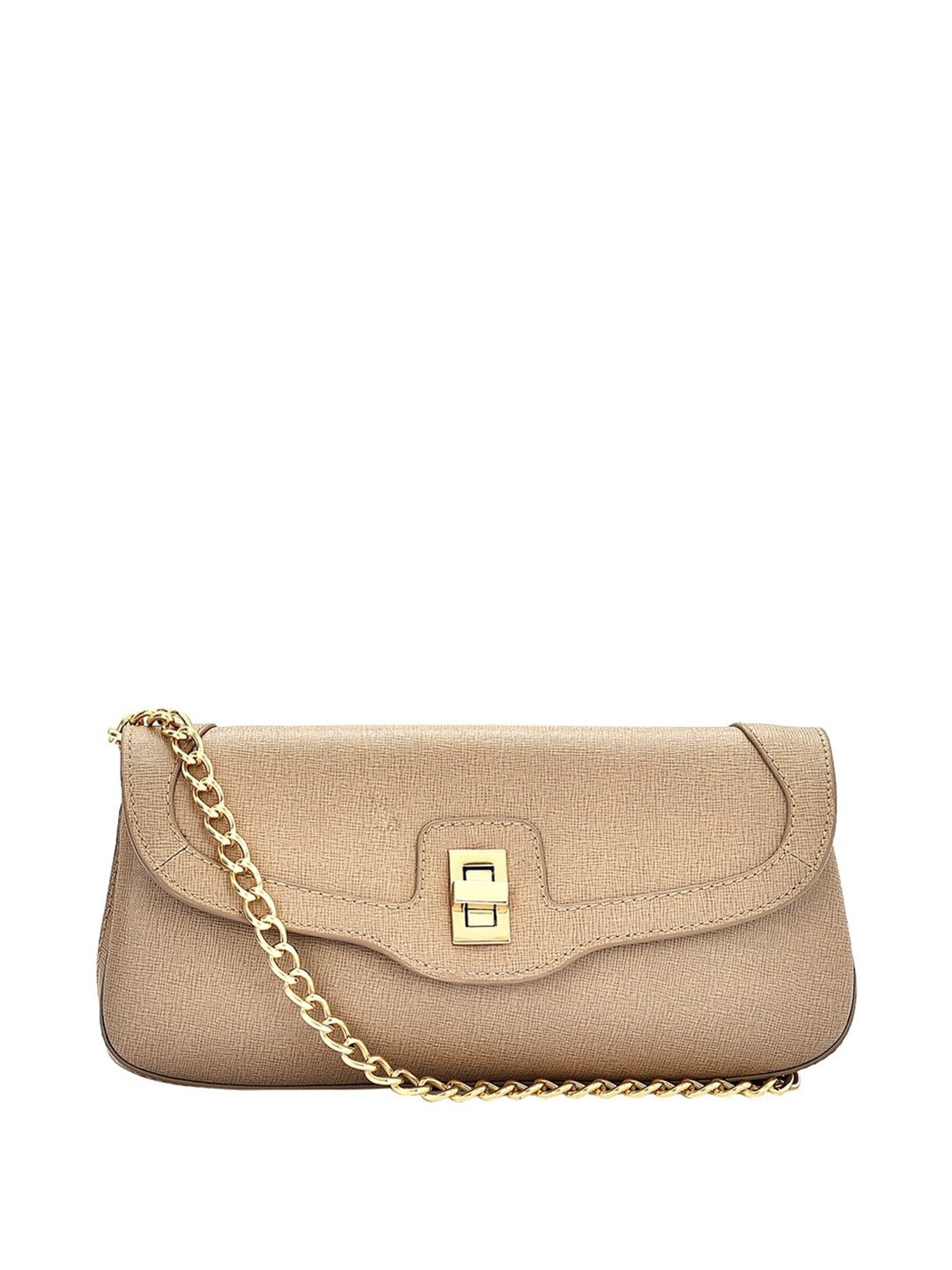 Eske Elsa Brown Solid Medium Shoulder Handbag