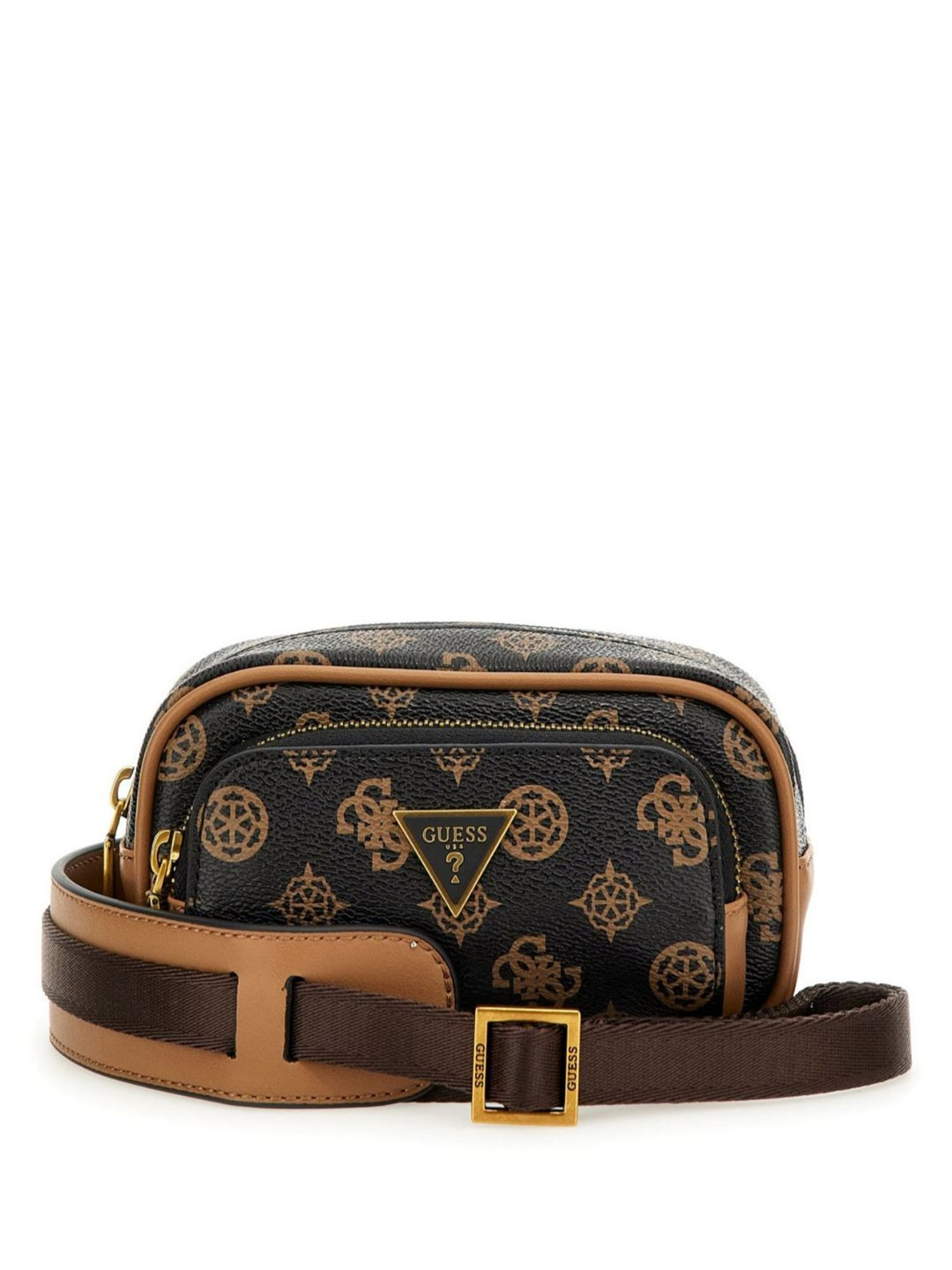 HiLEDER Brown Textured Small Leather 12 inch Cross Body Bag