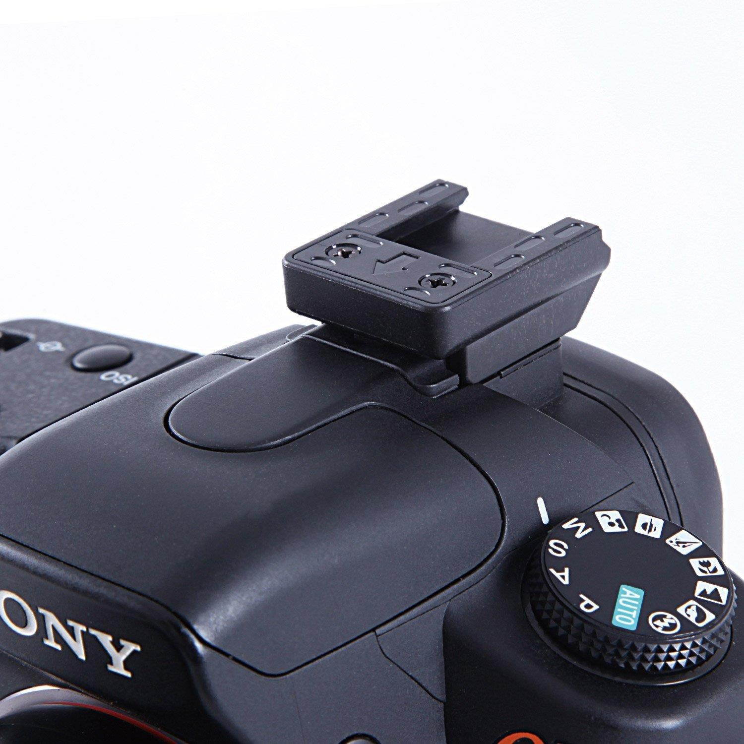 Movo Photo SCA2 Sony Alpha Shoe to Standard Cold Shoe Adapter - Allows Attachment of Lights, Microphones and More