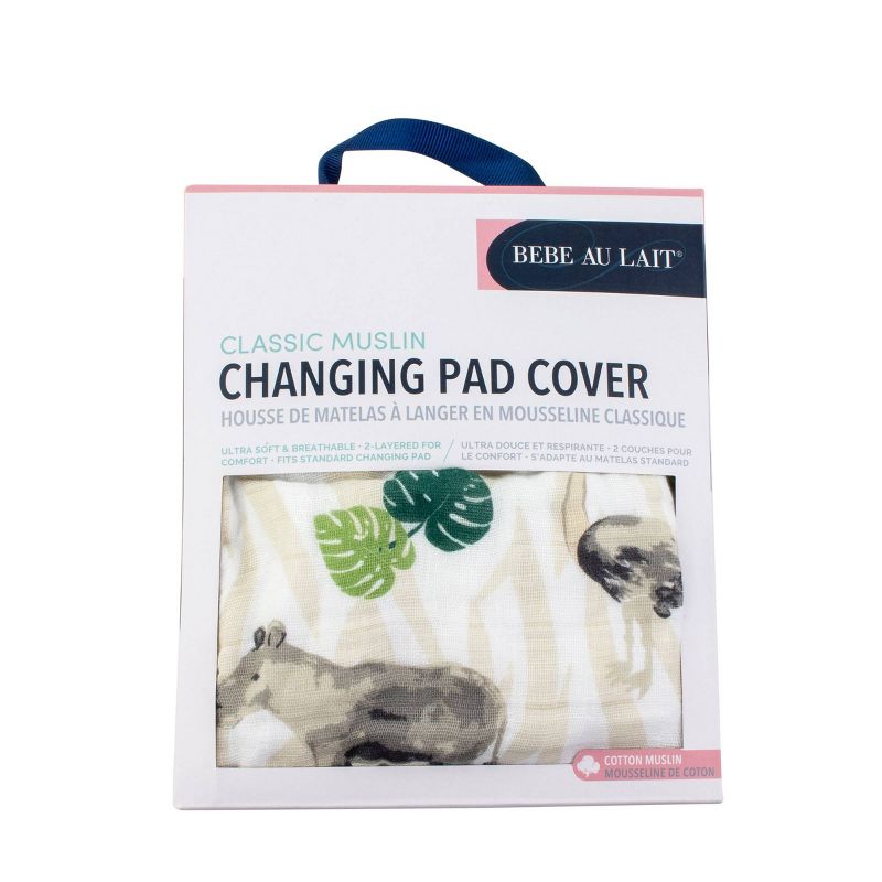 Bebe au Lait Muslin Changing Pad Cover Jungle