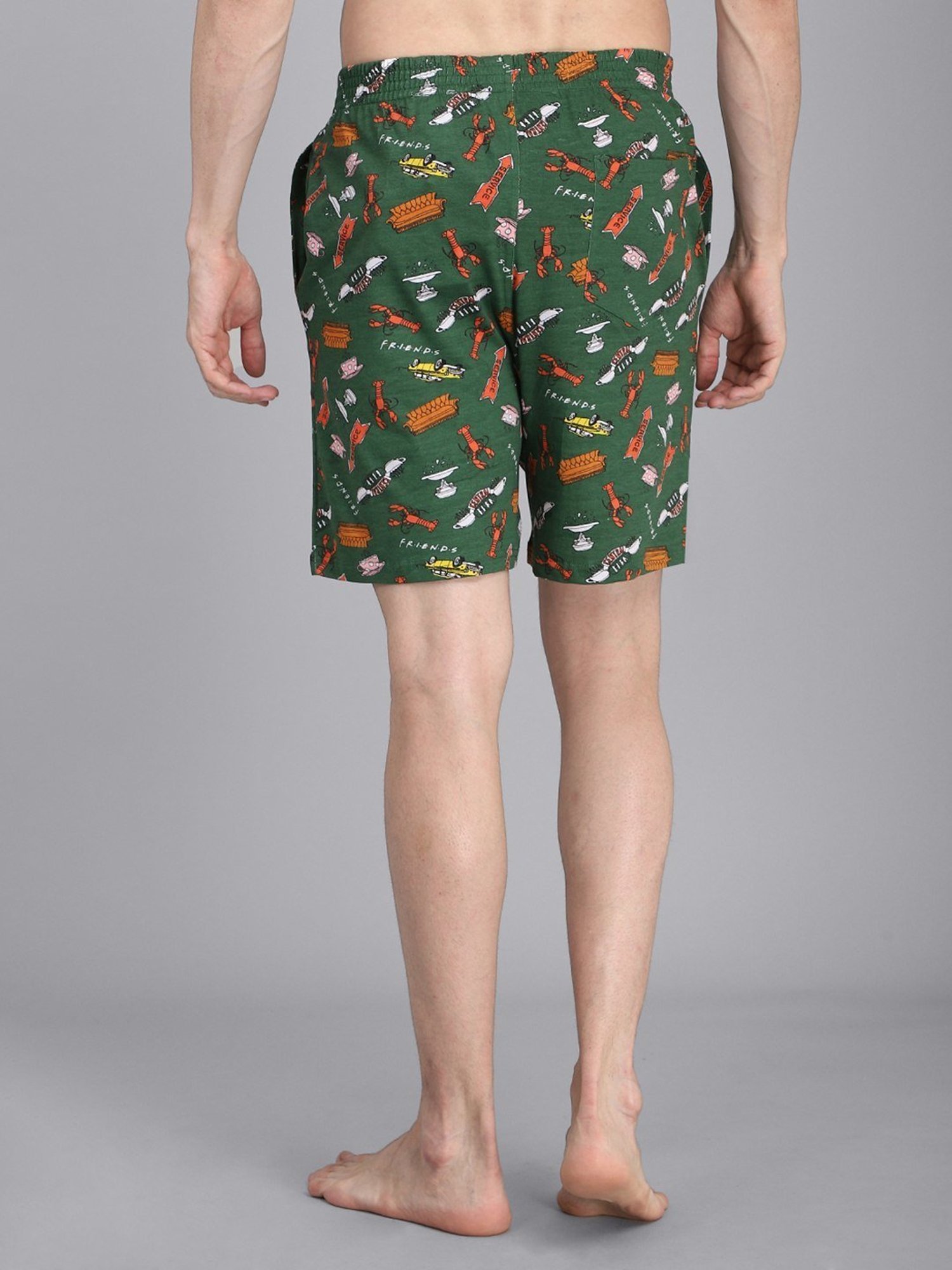 Free Authority Green Cotton Regular Fit Friends Printed Boxers