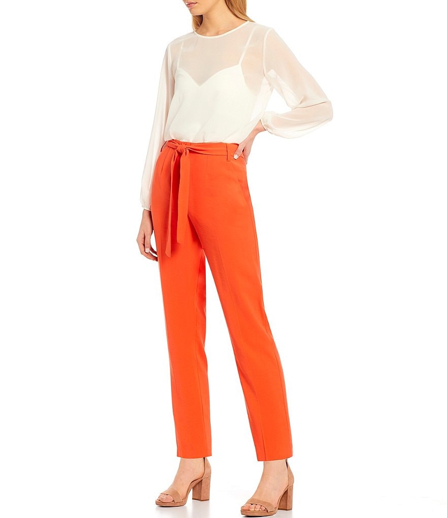 1. STATE Long Sleeve Crew Neck Sheer Mixed Media Bodysuit