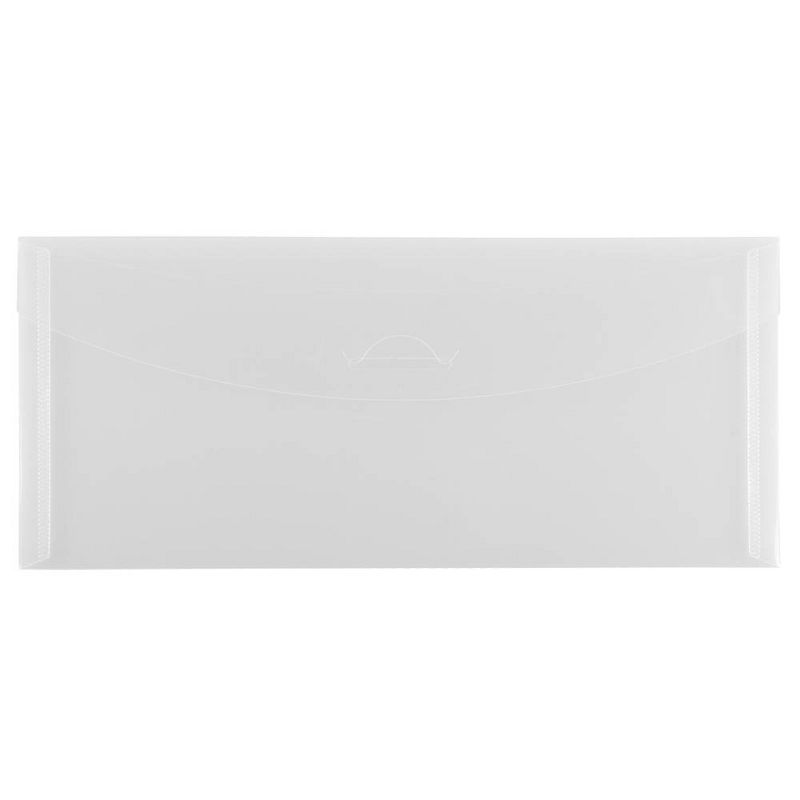 JAM Paper 12pk 4 1/4''"x9 3/4'' Plastic Envelopes with Tuck Flap Closure - Clear