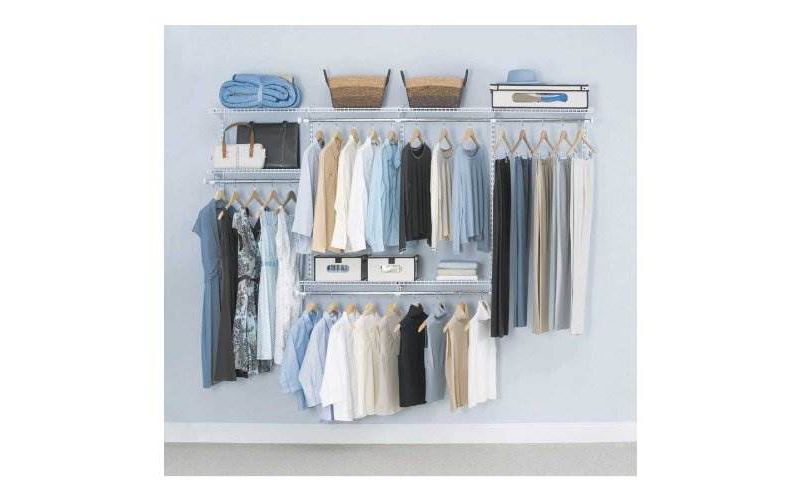 Rubbermaid Configurations 4-8 Feet Custom DIY Closet Organizer Kit, White