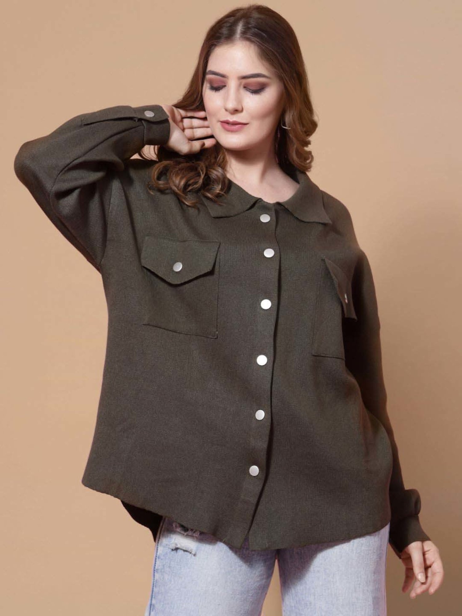 Mafadeny Green Plain Shirt