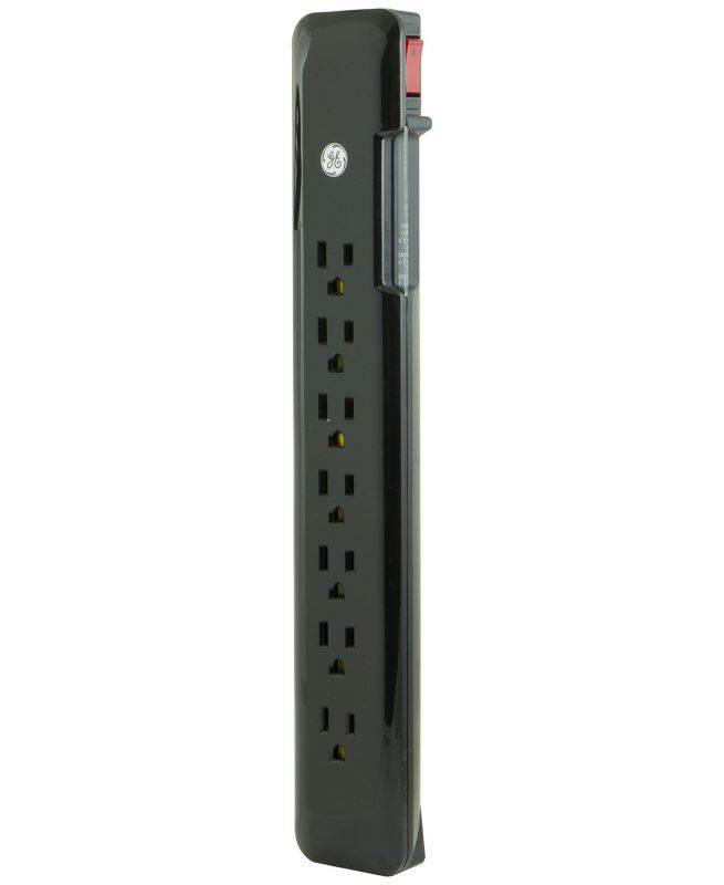 GE 34133 7-Outlet Surge Protector with Coaxial Protection, 8ft Cord
