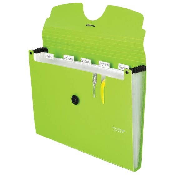 Five Star 6-Pocket Expanding File 13 x 9 14 Bright Orange - Expanding