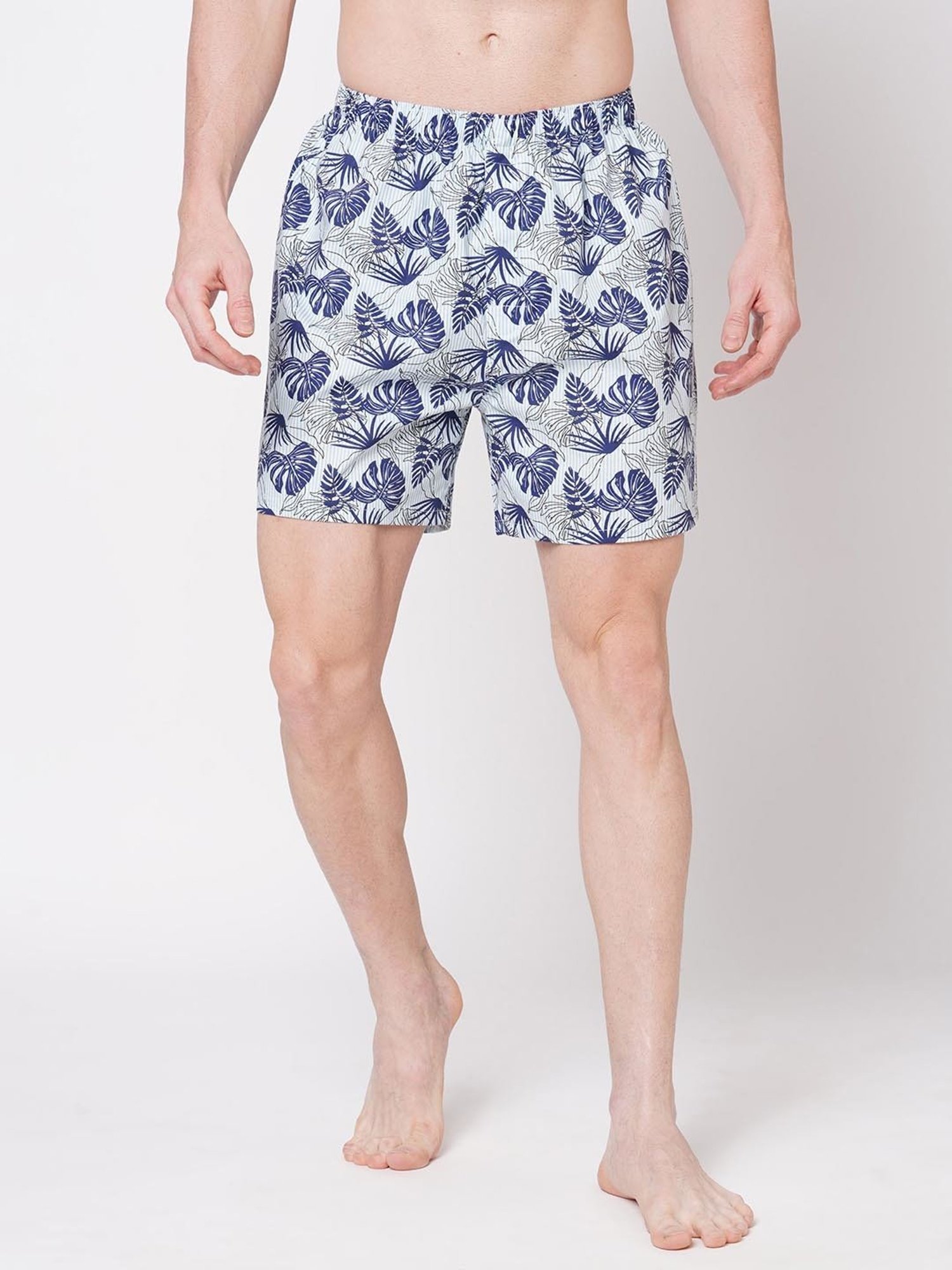 Fitz Blue Printed Cotton Boxers