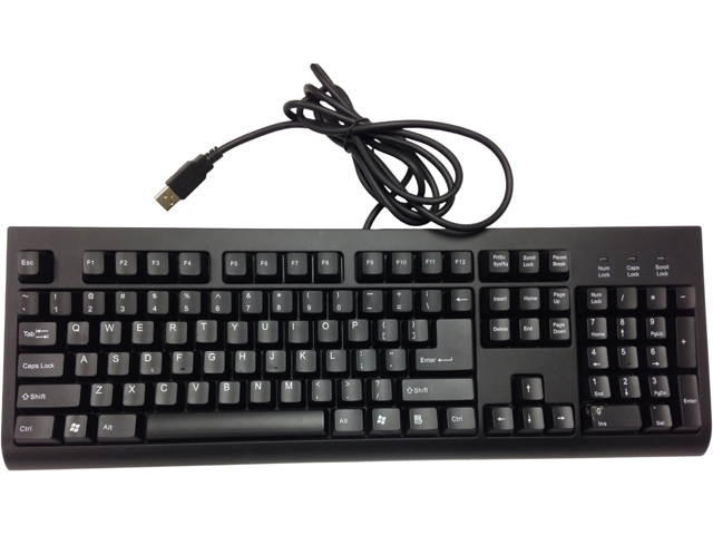SolidTek KB-6600 KB-6600BU Black Wired Keyboard