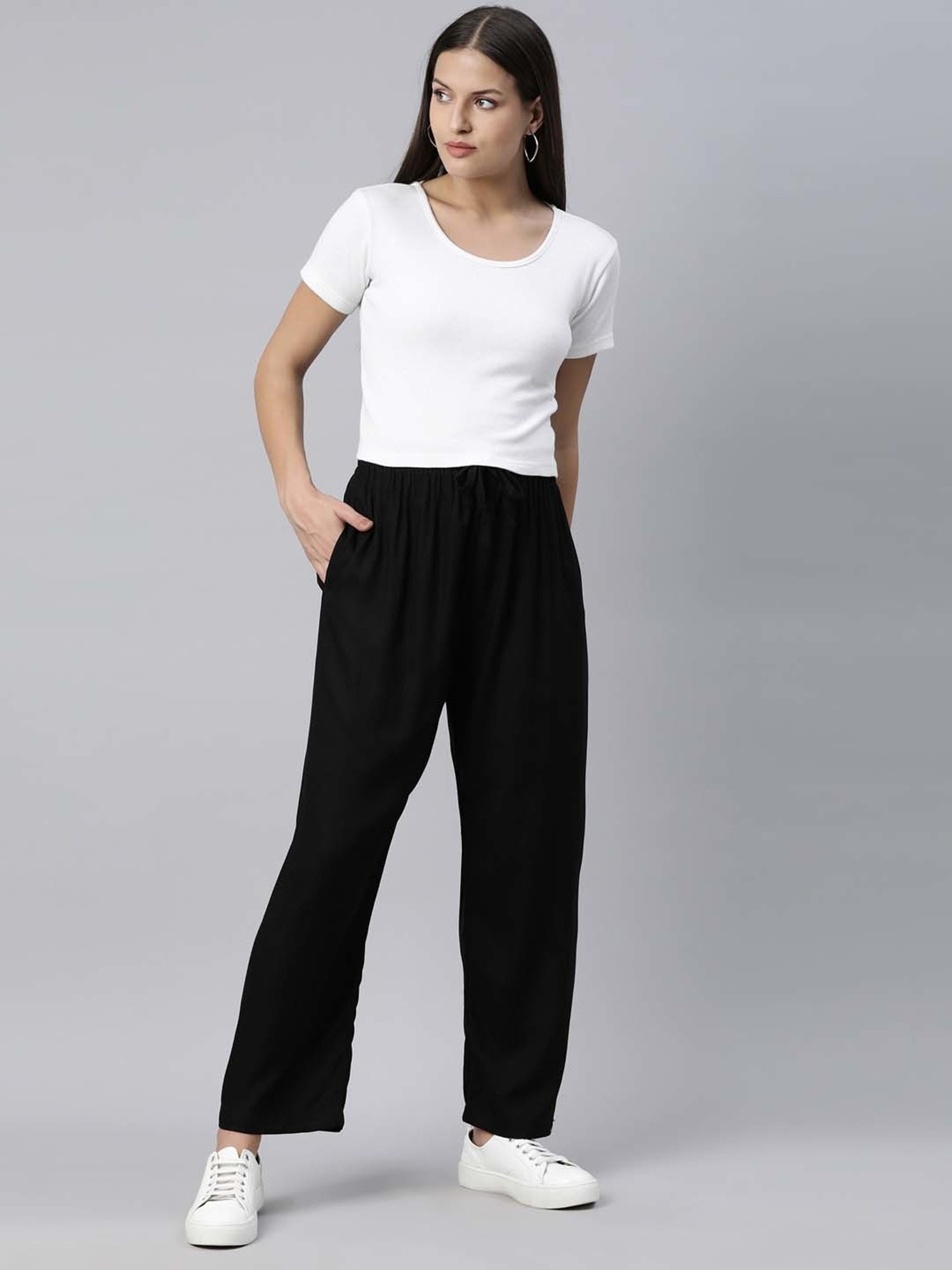 TWIN BIRDS Black Regular Fit Pants - Set Of 2