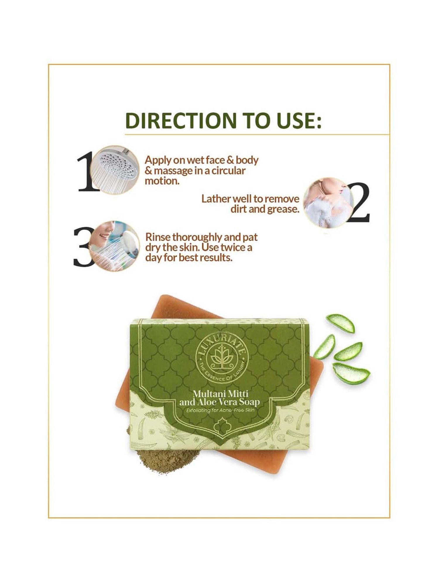 Luxuriate Multani Mitti and Aloe Vera Exfoliating Soap - 125 gm