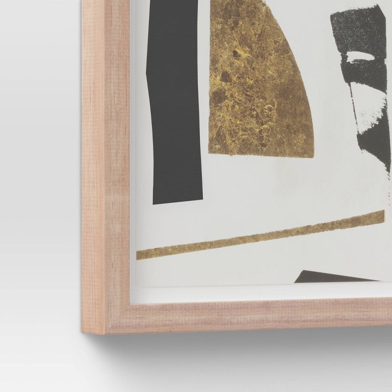 16" x 20" Abstract Framed Wall Art White/Black/Gold - Project 62™