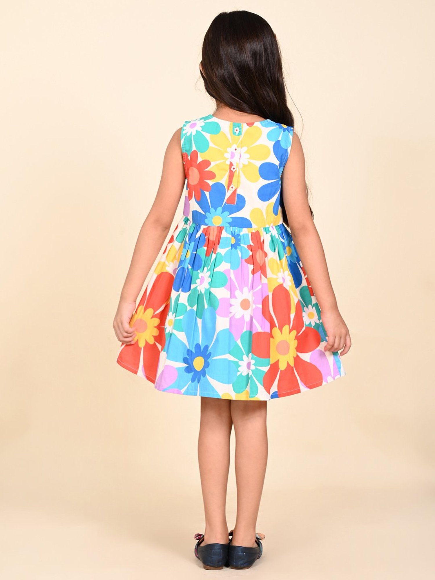 LilPicks Kids Multicolor Floral Print Dress