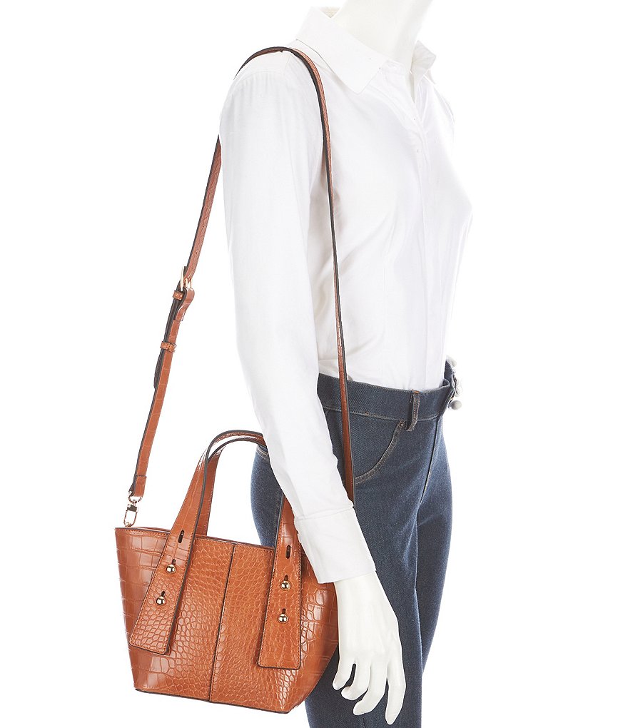 Kate Landry Croco Tab Satchel Bag