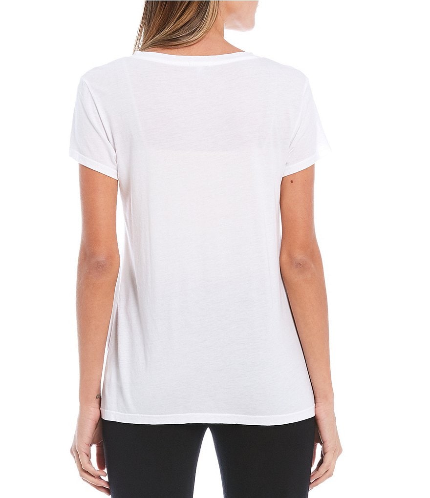 Splendid Kate Knit V-Neck Short Sleeve Coordinating Tee