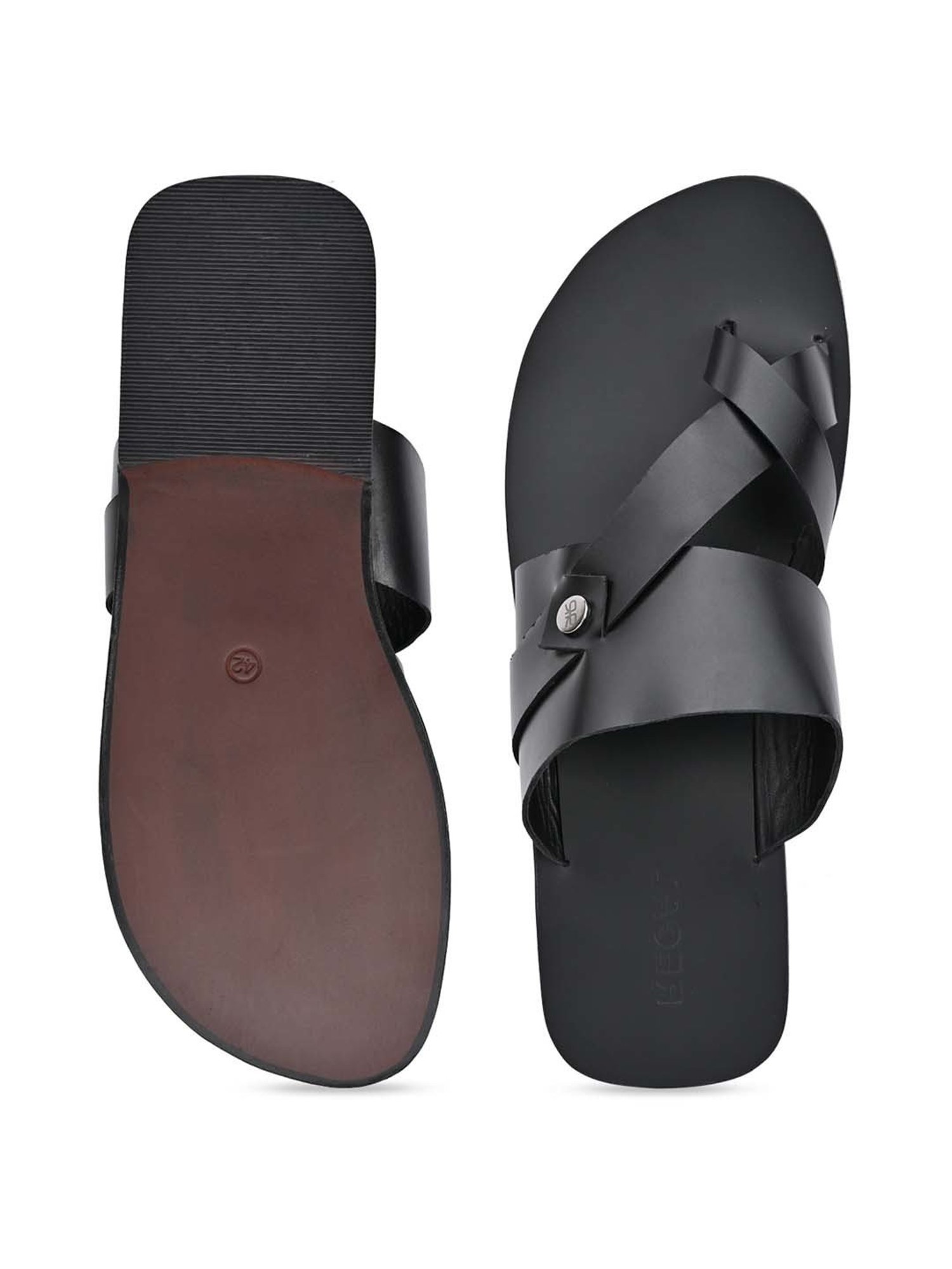 Regal Men's Black Toe Ring Sandals
