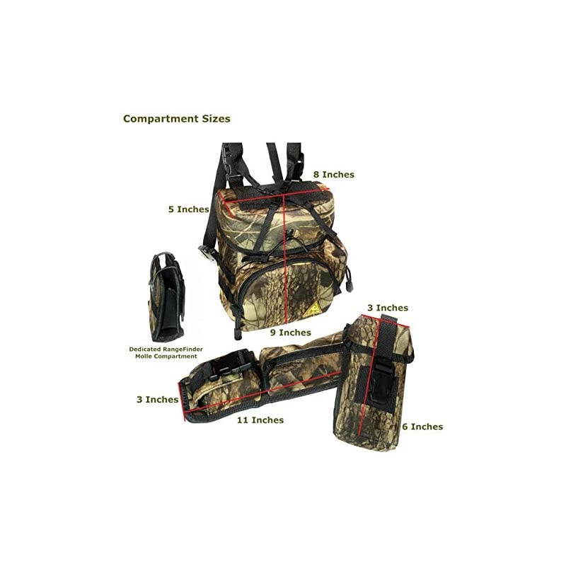 Harness Case pack, Bino Pack with Rangefinder Compartment - Detachable Molle Compartments Camouflage for Hunting, Hiking and Birdwatching