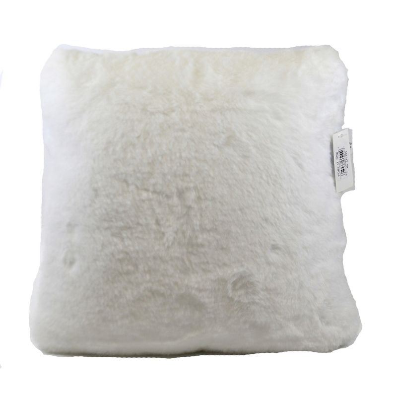 Christmas 11.0" Fur Snowman Pillow Sm Carrot Nose Coal Eyes Mouth  -  Decorative Pillow