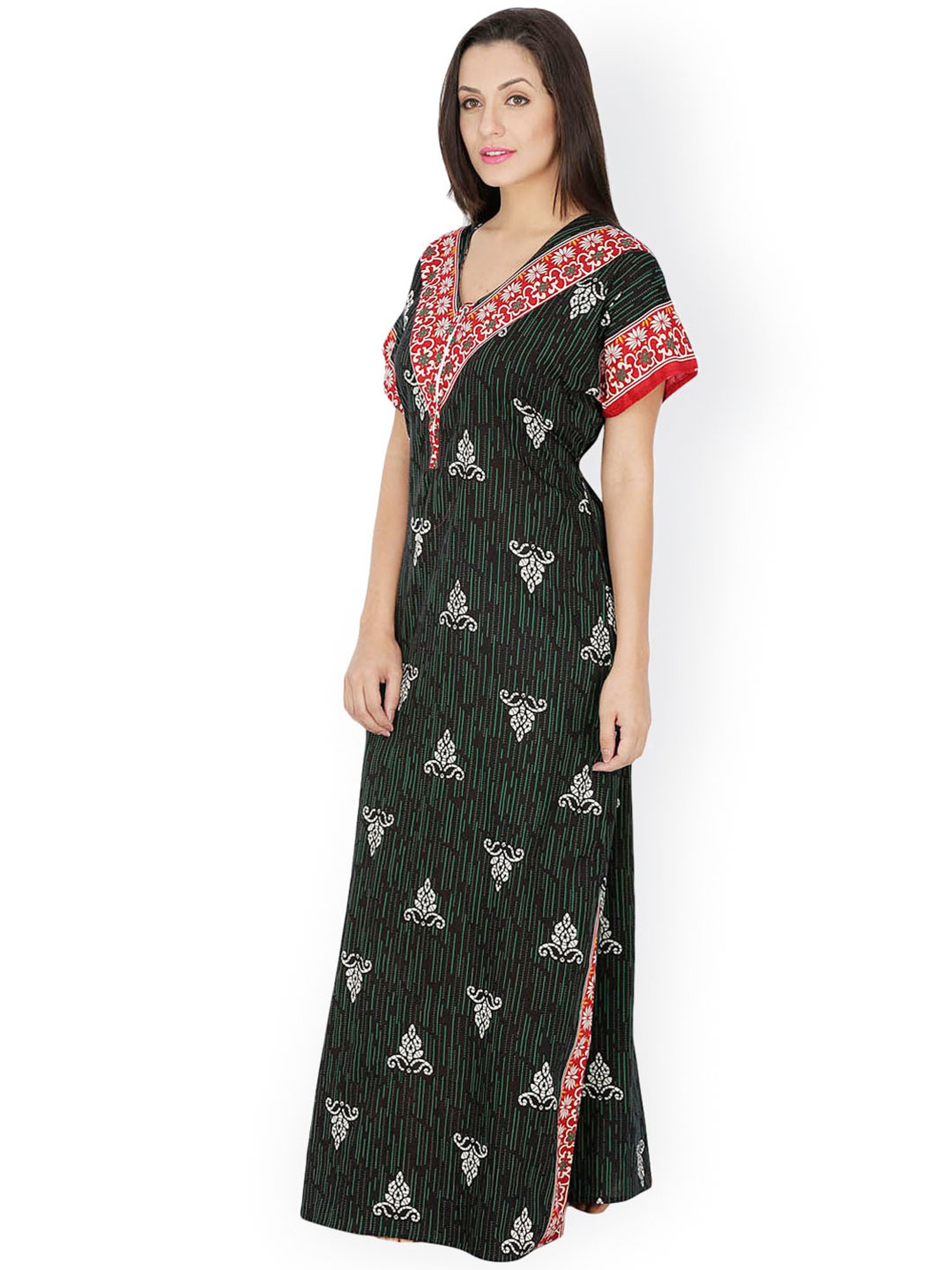 Secret Wish Green Printed Nighty