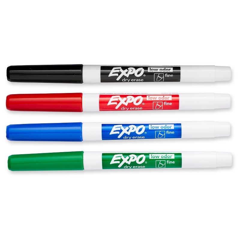 4pk Expo Fine Tip Dry Erase Markers Low Odor Multicolor Ink