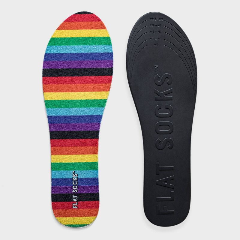 FLAT SOCKS Terry No Show Cushioned Socks - Rainbow